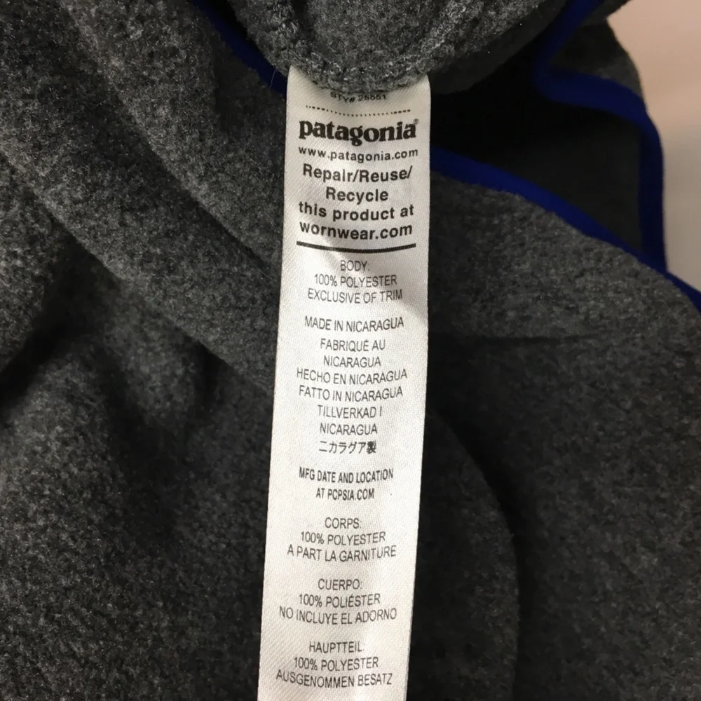 Patagonia Synchilla Fleece Pullover Sweatshirt Men’s Medium Nickel Clement Blue